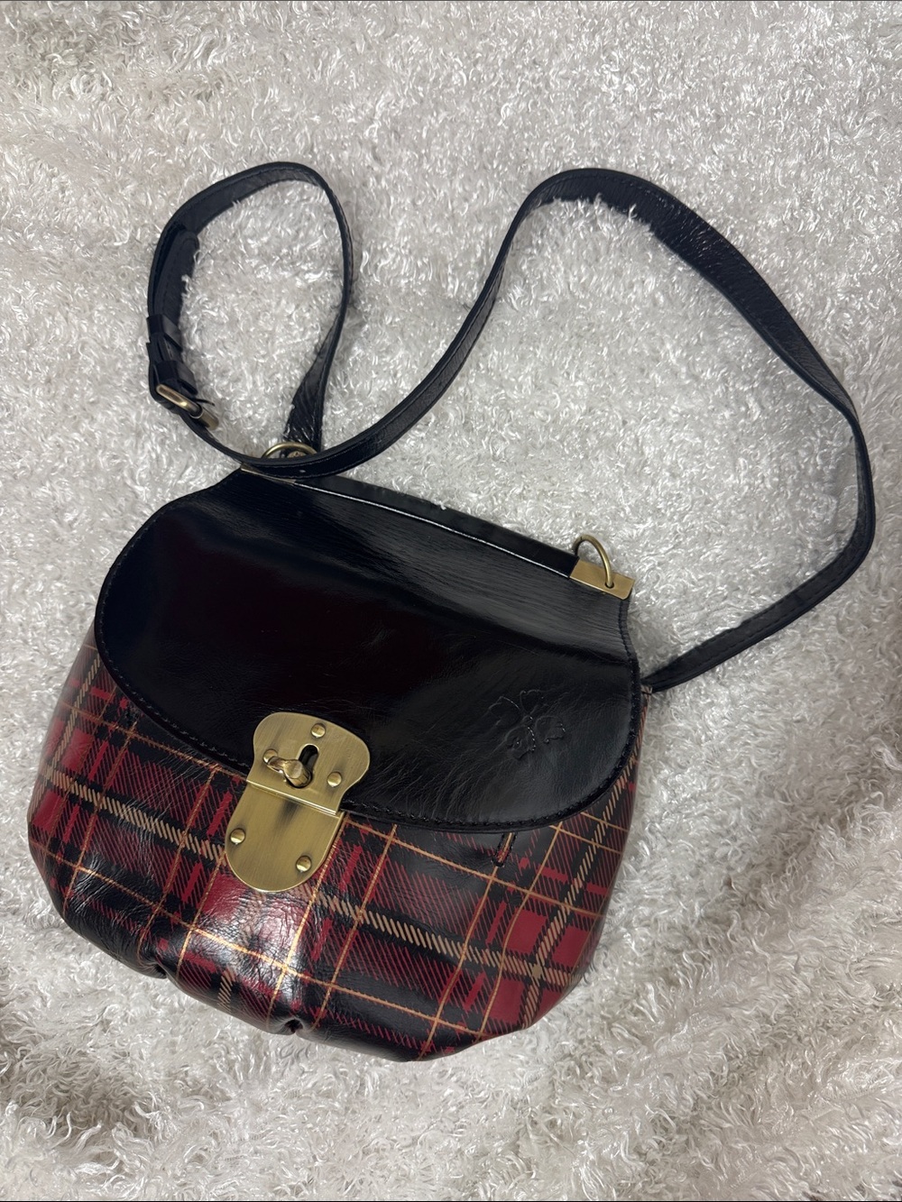 Patricia Nash plaid crossbody purse bag leather